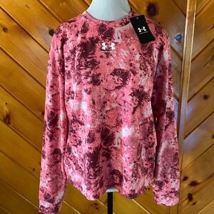 Under Armour NWT Rival Terry Print Crew Neck Long Sleeve Top Women's Large